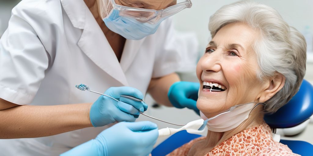 elderly person receiving dental care
